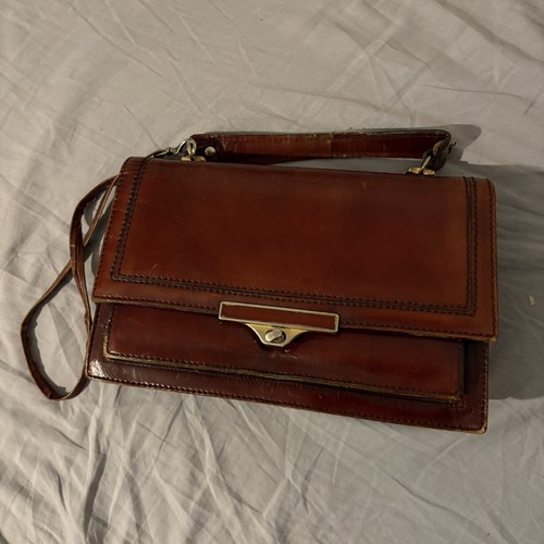 Braune vintage handtasche - braune, aus