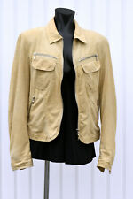 LEDER WALTER MÜNCHEN LEDERJACKE BEIGE BIKERJACKE GÜRTEL GR. M ZIEGENVELOUR