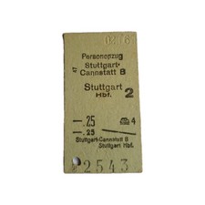 Stuttgart-Cannstatt - Stuttgart Hbf , 1940, Fahrkarte, Dt. Reich, 2.Kl.