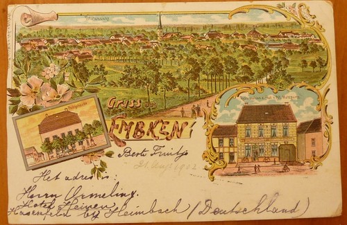 Litho gruss aus embken 1909 - aus,