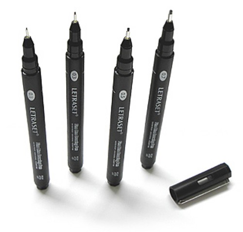 Letraset black fineliner 0 - letraset,