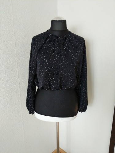 Damen bluse schwarz - schwarz, punkte
