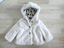 ZARA Mädchen Jacke, Mäntelchen, kuschelweich, Kapuze, Creme, Gr. 86, wie NEU
