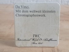 IWC Da Vinci Werbeschild aus Metall Emaille zum Aufstellen 5 cm x 5 cm