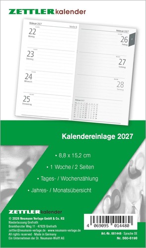 Kalenderersatzeinlage 2s - kalenderersatzeinlage, tp