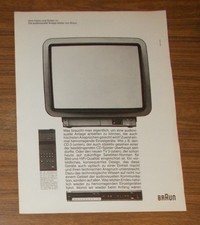Seltene Werbung vintage BRAUN TV 3 Fernseher RC 1 Fernbedienung CD 3 1986