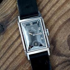 Vintage 50er Jahre Junghans J98 15 Rubis Stossgeschützt Art Deco Tank-Uhr Uhr