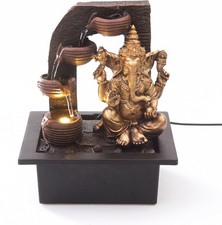 Ganesha mit Wasserbechern Indoor Brunnen LED Licht | Größe... 