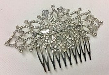 Haarkamm Strass Glitzer Ornament Hochzeit weiß silber Braut HaarSchmuck Frisur