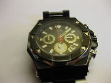 DETOMASO Salerno Chronograph Herren Armbanduhr Quarz Edelstahl Schwarz