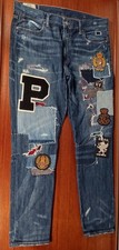 🔥Polo Ralph Lauren Patchwork Upcycle Jeans Astor Slim Boyfriend Pants Rare Gr29