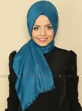 Kopftuch schal Mervin angenehmer Stoff hijab Tuch Tesettür giyim blau