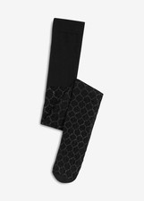 Neu Funkelnde Strumpfhose mit Glitzergarn Gr. 48/50 Schwarz Silber Strumpf-Hose