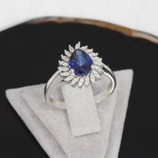 Wert 1790 € Brillant Saphir Ring 585 14 Karat Weiß Gold