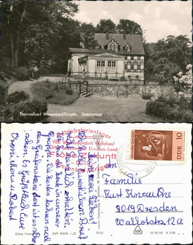 Ansichtskarte wiesenbad - ansichtskarte,