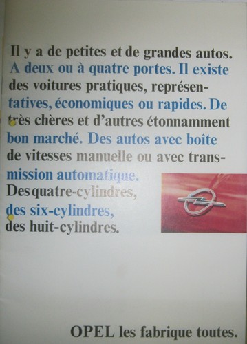 Opel prospekt brochure - opel,