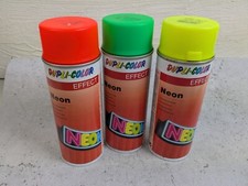 3 x UV Schwarzlicht Lackspray NEON rot, grün, gelb Effektspray Leuchtfarbe
