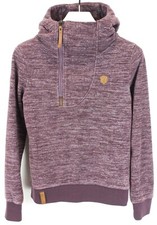 Naketano Kapuzenpulli Damen Klein Pullover Fleece Halb Zip Kragen Lila Mischung