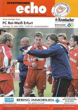 Sportfreunde Siegen - FC Rot Weiß Erfurt (Stadionzeitung vom 16.03.2003)