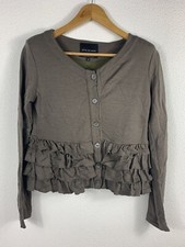 Damen - Strickjacke - Cardigan - BITTE KAI RAND - Rüschen - Taupe - Gr. XS -#131