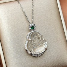 Edelstahl Halskette Buddha 3D