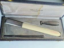 Papierschneider, Siegelstempel, Federhalter, Art Déco Massives Silber Um 1930