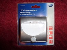 REV LED-Treppenstufen-Beleuchtung mit Bewegungsmelder 110°, silber,Treppen-Licht