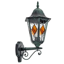 HOFSTEIN Viano Außenwandlampe Außenleuchte Metall/Glas Schwarz/Grün/Klar/Orange