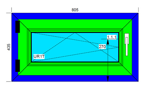 Fenster pvc h 43 - 80,5, x