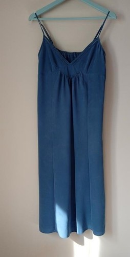 Women jigsaw dress blue - women, silk