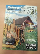 STIHL Stiga Motorgeräte Rasenmäher 1979 Traktor Prospekt Brochure  M1