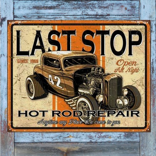 Hot rod schild - hot, x