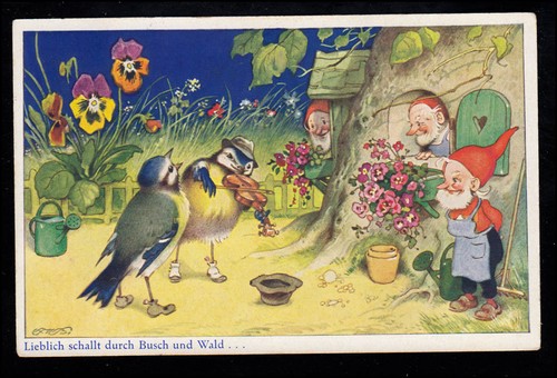 Karikatur vögel singen und - singen,