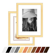 Bilderrahmen Linea  aus Echtholz,  mit Echtglas, mit oder ohne Passepartout