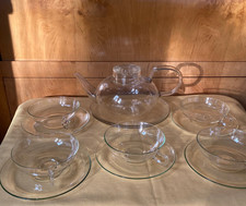 JENAer Glas Teeservice mit Teekanne Tefla 17 tlg. Wagenfeld Design 30 er Jahre