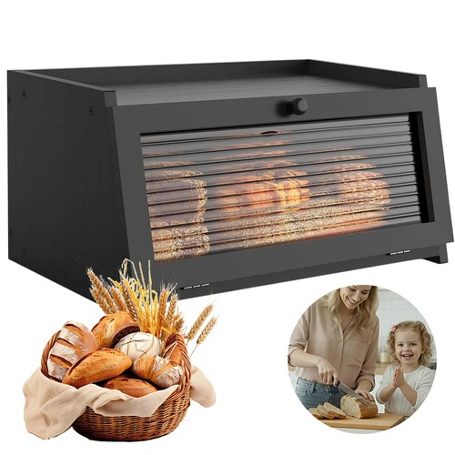 Brotkasten holz schwarz groß - brotkasten,