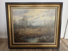 Vintage Ölgemälde Enten