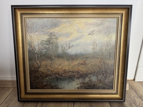 Vintage ölgemälde enten - vintage,