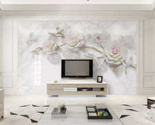 3D Weiße Blumen ZHUC10672