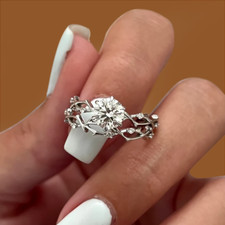 14K Weißgold Diamant Ring Set