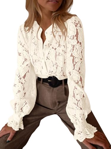 Damen elegante spitzenbluse - elegante,
