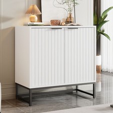 Moderne Sideboard Schrank mit 2 Türen Metallgriffen für Wohnzimmer Esszimmer