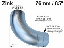 Zink Fallrohrbogen mit Einzug