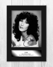 Cher A4 reproduction autograph