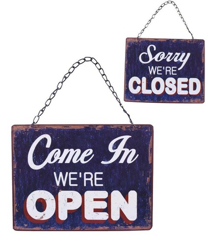 Blechschild open closed - blechschild, "open/closed"