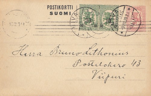 Finnland 1920 ganzsache niva - finnland:, 1920: