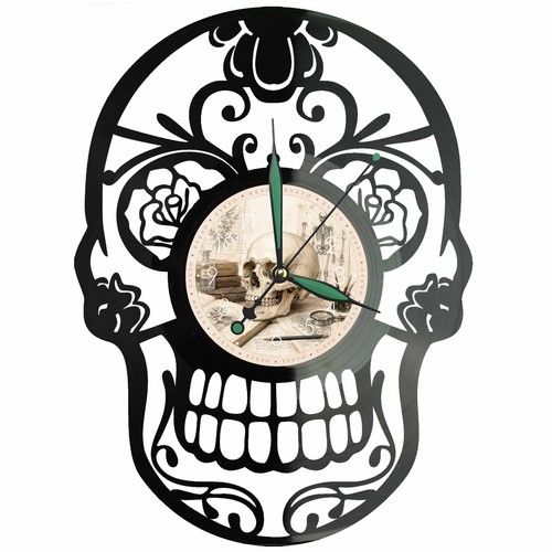 Skelett wanduhr totenkopf - skelett,