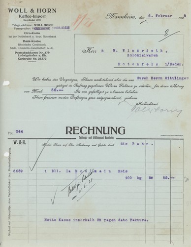 Rechnung mannheim woll - mannheim,