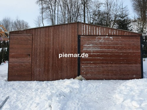 Blechgarage 6x6m satteldach - blechgarage,