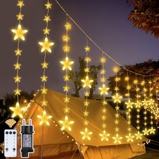 LED Sterne Lichterketten 144 LED 2m Weihnachten Balkon Dimmbar Vorhang Licht DE